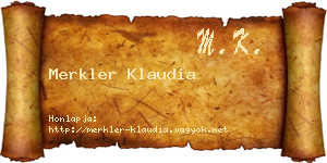 Merkler Klaudia névjegykártya